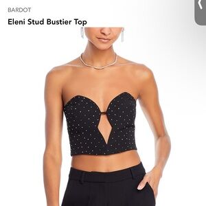 Bardot Black Crop Top with Elegant Studs